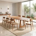 Ver imagem 2 de Mesa de Jantar Stallion com 8 Cadeiras Haras Linho Nude 220cm