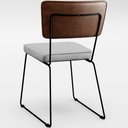 Ver mais imagens de Cadeira Decorativa Estofada Sala De Jantar Allana L02 Couríssimo Marrom Linho Cinza - Lyam Decor