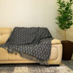 Xale Manta Para Sofá E Poltrona Luxo 2 Lugares Estampada Paris Preto - 2