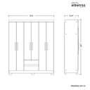Ver imagem 6 de Guarda Roupa Olímpia 6 Portas 2 Gavetas Estrutura em Mdp Albatroz Móveis