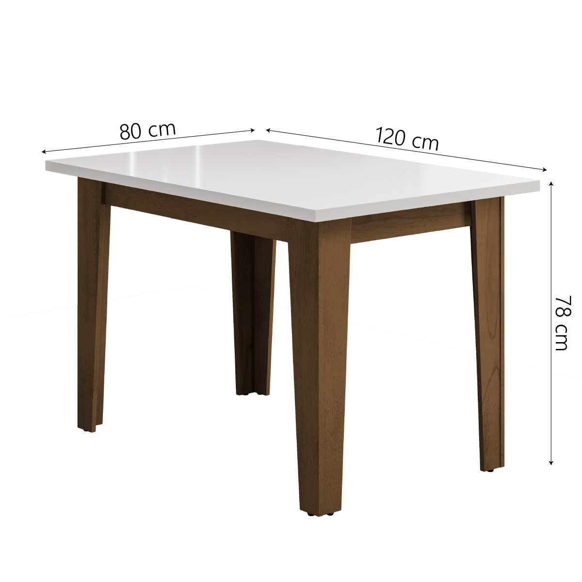 Conjunto de Mesa Sala de Jantar Miami com 4 Cadeiras Trieste Suede 1,20m Cedro / Off White / Mascavo - 3