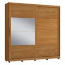 Ver imagem 5 de Guarda-roupa Casal com Espelho 2 Portas Correr 3 Gavetas 237cm Multimóveis Cr35397 Nature