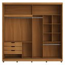 Ver imagem 4 de Guarda-roupa Casal com Espelho 2 Portas Correr 3 Gavetas 237cm Multimóveis Cr35397 Nature