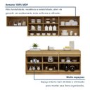 Ver imagem 7 de Cozinha Completa Modulada 5 Peças 9 Portas 3 Gavetas com Rodapé 100% MDF Simone Mendes Marrom/Carvalho/Greige