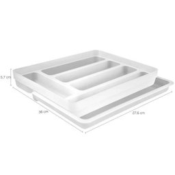 Organizador Suporte Porta Talheres Extensível Cozinha Gaveta Natural - 3