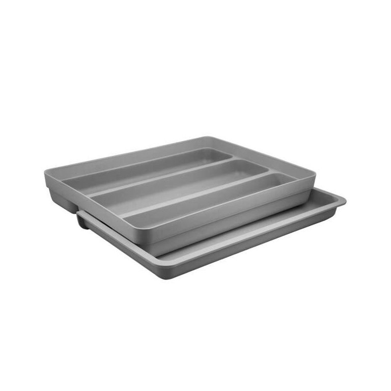 Organizador Suporte Extensível Porta Talheres Cozinha Gaveta Chumbo