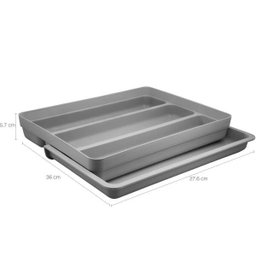 Organizador Suporte Extensível Porta Talheres Cozinha Gaveta Chumbo - 3