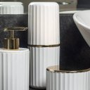 Ver imagem 2 de Porta Escovas de Dente Creme Dental Groove Acessório Lavabo Branco Fechado