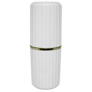 Porta Escovas de Dente Creme Dental Groove Acessório Lavabo Branco Fechado