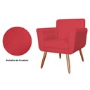Ver imagem 3 de Poltrona Cadeira Isabella Decorativa Estofada Pés Palito Veludo Vermelho - Incasa Decor
