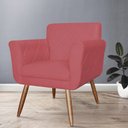 Ver imagem 2 de Poltrona Cadeira Isabella Decorativa Estofada Pés Palito Veludo Vermelho - Incasa Decor