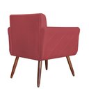 Ver imagem 4 de Poltrona Cadeira Isabella Decorativa Estofada Pés Palito Veludo Vermelho - Incasa Decor