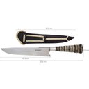 Ver imagem 3 de Faca Artesanal Churrasco 8" Inox Cabo Rabo Tatu com Bainha