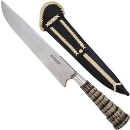 Faca Artesanal Churrasco 8" Inox Cabo Rabo Tatu com Bainha - 1 Faca Artesanal Churrasco 8" Inox Cabo Rabo Tatu com Bainha - 1