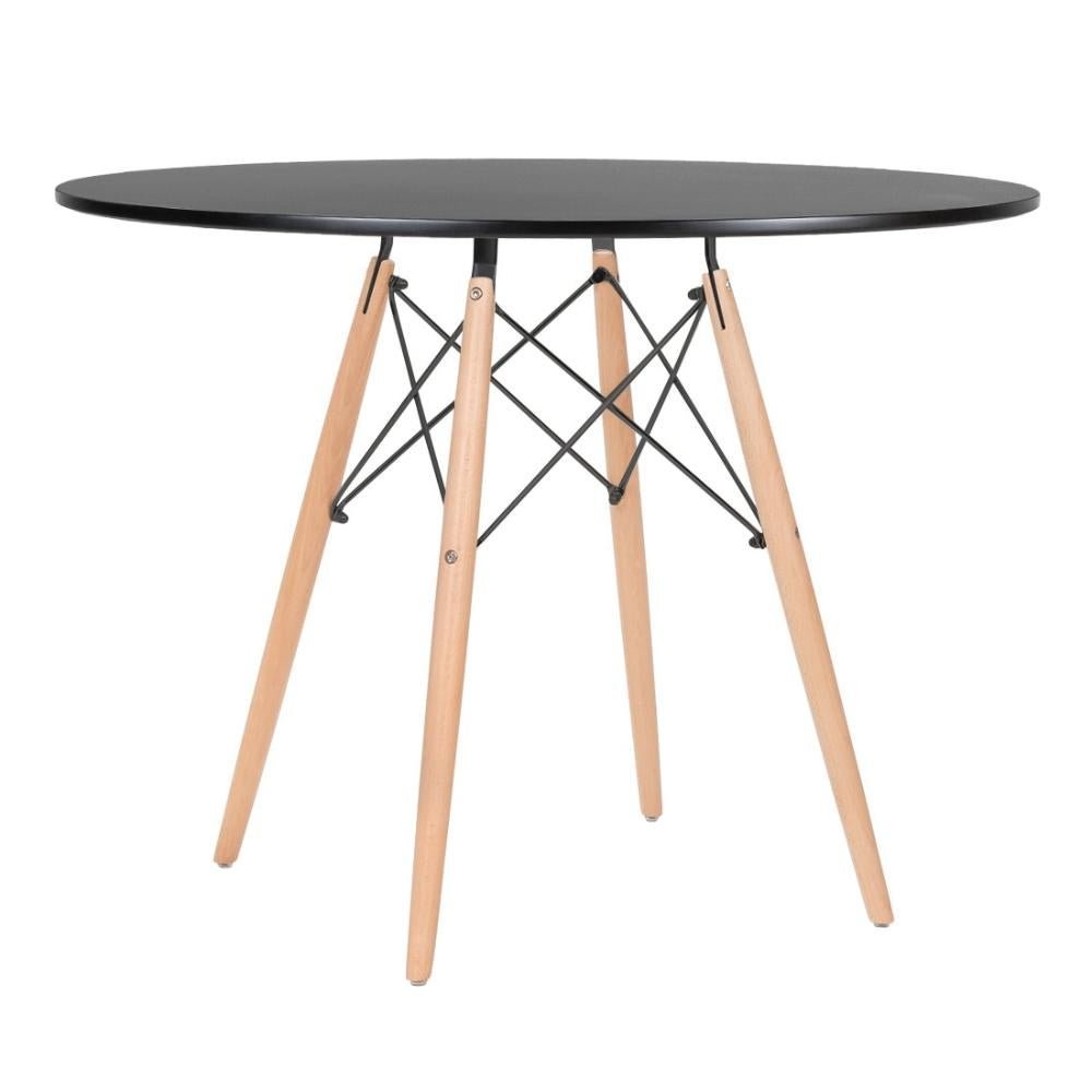 Conjunto de Mesa Redonda Eames 100cm Preto + 6 Cadeiras Eiffel Dsw Preto - 2