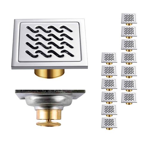 Ralo Inox Banheiro Kit 13 Uni 10x10 Lavabo Anti Odor Anti Inseto Cozinha Lavanderia Box Quintal Segu