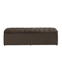 Calçadeira Baú Imperatriz 138 cm Suede Marrom - 1