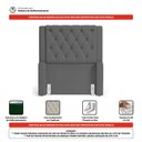 Ver imagem 3 de Cabeceira e Calçadeira Báu Solteiro Atena 90cm Capitonê Linho Cinza Escuro - Desk Design