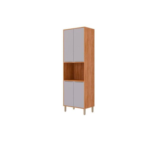 Paneleiro de Cozinha Modulado Esplêndida Torre Quente C/ 4 Portas e 1 Nicho P/ Forno 70cm Cinamomo/