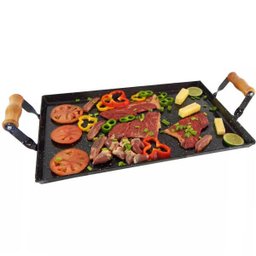 Chapa Esmaltada Para Fogão Lanche Bife Hambúrguer Retangular - 1