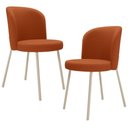 Ver imagem 1 de Kit 2 Cadeiras Sala de Jantar Estofada Gavi Arena L02 Tecido Terracota Lyam Decor