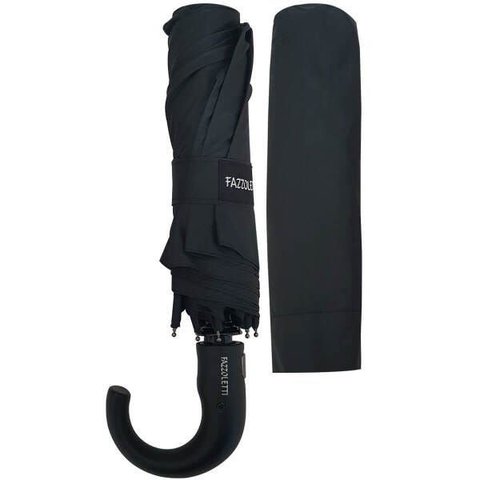 Guarda Chuva Fazzoletti Cabo Curvo Abertura Automática Preto