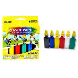 Tinta Plástica Abelinhas 6 Cores 20ml - Acrilex - 1