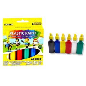 Tinta Plástica Abelinhas 6 Cores 20ml - Acrilex