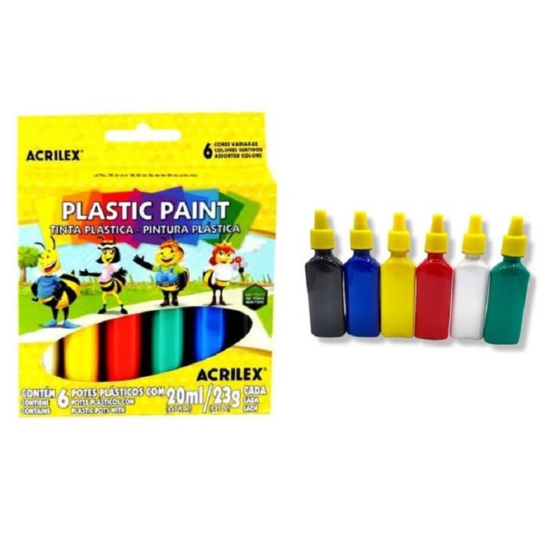 Tinta Plástica Abelinhas 6 Cores 20ml - Acrilex