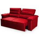 Ver imagem 4 de Sofá Retrátil Reclinável 2 Lugares com Molas 1,80m Quantum Suede Velut Vermelho - King House