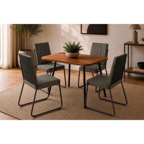 Mesa Sala Stellar 120 + 4 Cad Nina Preto Carraro