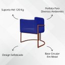 Ver imagem 3 de Kit 2 Poltronas Recepção Luna Tecido Sintético Cores Base de Ferro Bronze