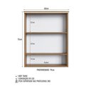 Ver imagem 4 de Conjunto Banheiro Gabinete com Cuba e Espelheira LED 60cm 3 Portas MDP Mel Multimóveis Crpro-CON031