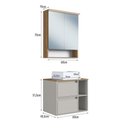 Ver imagem 3 de Conjunto Banheiro Gabinete com Cuba e Espelheira LED 60cm 3 Portas MDP Mel Multimóveis Crpro-CON031