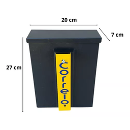 Caixa de Correio Ferro Colmeia Sobrepor Grade - Médio Horizontal - Preto - 3