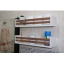 Ver imagem 5 de Kit 2 Prateleiras para Banheiro Mdf Porta Cosmético Cedrinho