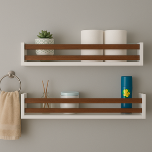 Kit 2 Prateleiras para Banheiro Mdf Porta Cosmético Cedrinho