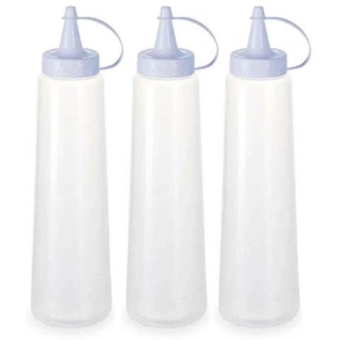 Kit 3 Bisnagas Plásticas Grandes 400ml para Molhos Maionese