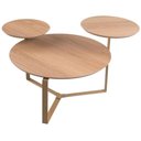 Ver imagem 1 de Mesa de Centro Industrial Chanfrada Artesano 83 Cm (larg) 3 Tampos Mdp Hanover (mel) Pé Aço
