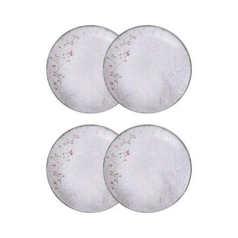 Conjunto 4 Pratos Fundos 21cm Porcelana Floralis Tramontina