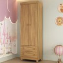 Ver imagem 1 de Guarda-roupa Infantil 62cm 2 Portas e 2 Gavetas Allegra Multimóveis Mp4441 Madeirado