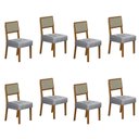 Ver imagem 1 de Kit de 8 Cadeiras para Sala de Jantar Pés em Madeira Maciça Liz