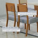 Ver imagem 4 de Kit de 8 Cadeiras para Sala de Jantar Pés em Madeira Maciça Liz Cinza/Cinamomo/Linho Prata