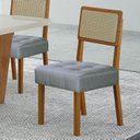 Ver imagem 2 de Kit de 8 Cadeiras para Sala de Jantar Pés em Madeira Maciça Liz