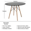 Ver imagem 4 de Conjunto Mesa de Jantar Redonda Eiffel Preta 100cm com 6 Cadeiras Itália - Preto