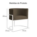Ver imagem 6 de Poltrona Luana Base Branca Linho Cores - DS Estofados Azul