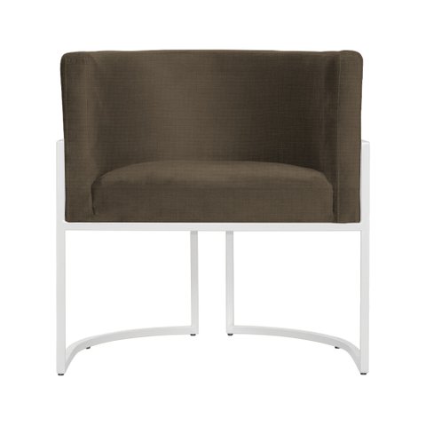 Poltrona Luana Base Branca Linho Cores - DS Estofados Azul