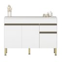 Ver imagem 1 de Balcão de Cozinha Line 3 Portas 1 Gaveta Mdp 120cm Cinza Supremo Kit's Paraná