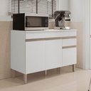 Ver imagem 2 de Balcão de Cozinha Line 3 Portas 1 Gaveta Mdp 120cm Cinza Supremo Kit's Paraná