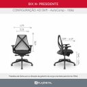 Ver imagem 4 de Cadeira Escritório Presidente Preta Tela Bix X+ Autocompensador Slider Braço 4d Pu Plaxmetal Cinza